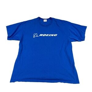 Vintage Y2K Boeing T-Shirt Men's XL Airplane Logo Promo Graphic Print Tee